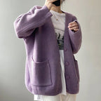 Evelyn - Women's Oversized V-Neck Knit Cardigan