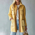Evelyn - Women's Faux Suede Utility Longline Fall Jacket