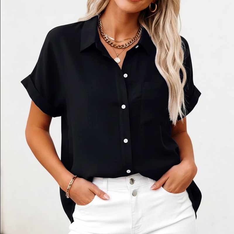 Florence - Women's Lightweight Button-Front Summer Blouse