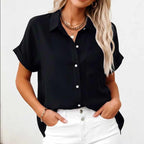 Florence - Women's Lightweight Button-Front Summer Blouse