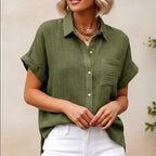 Florence - Women's Lightweight Button-Front Summer Blouse