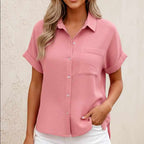 Florence - Women's Lightweight Button-Front Summer Blouse