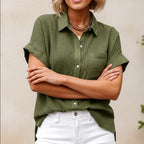 Florence - Women's Lightweight Button-Front Summer Blouse