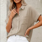 Florence - Women's Lightweight Button-Front Summer Blouse