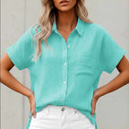 Florence - Women's Lightweight Button-Front Summer Blouse