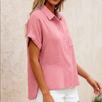 Florence - Women's Lightweight Button-Front Summer Blouse