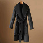 Freya - Women's Couture Shawl-Collar Belted Down Coat