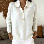 Galina - Women's Collared Long Sleeve Loose Sweater