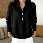 Galina - Women's Collared Long Sleeve Loose Sweater