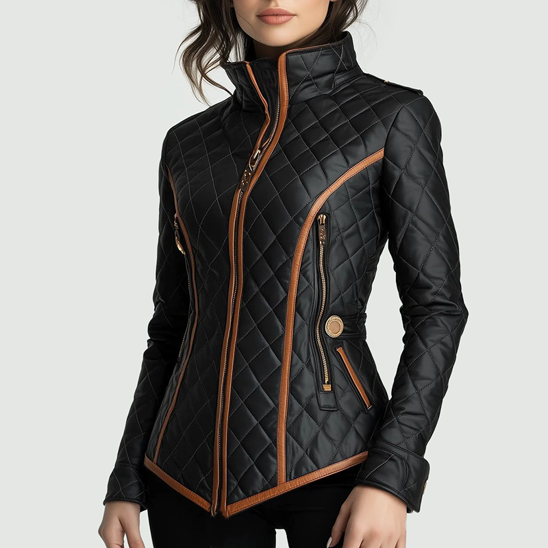 Giselle - Women's Tailored Zip-Front Quilted Jacket