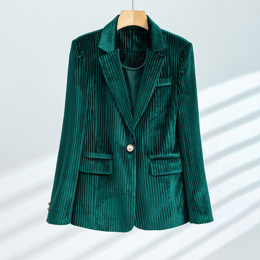 Gracie - Women's Chic Corduroy Single-Button Blazer