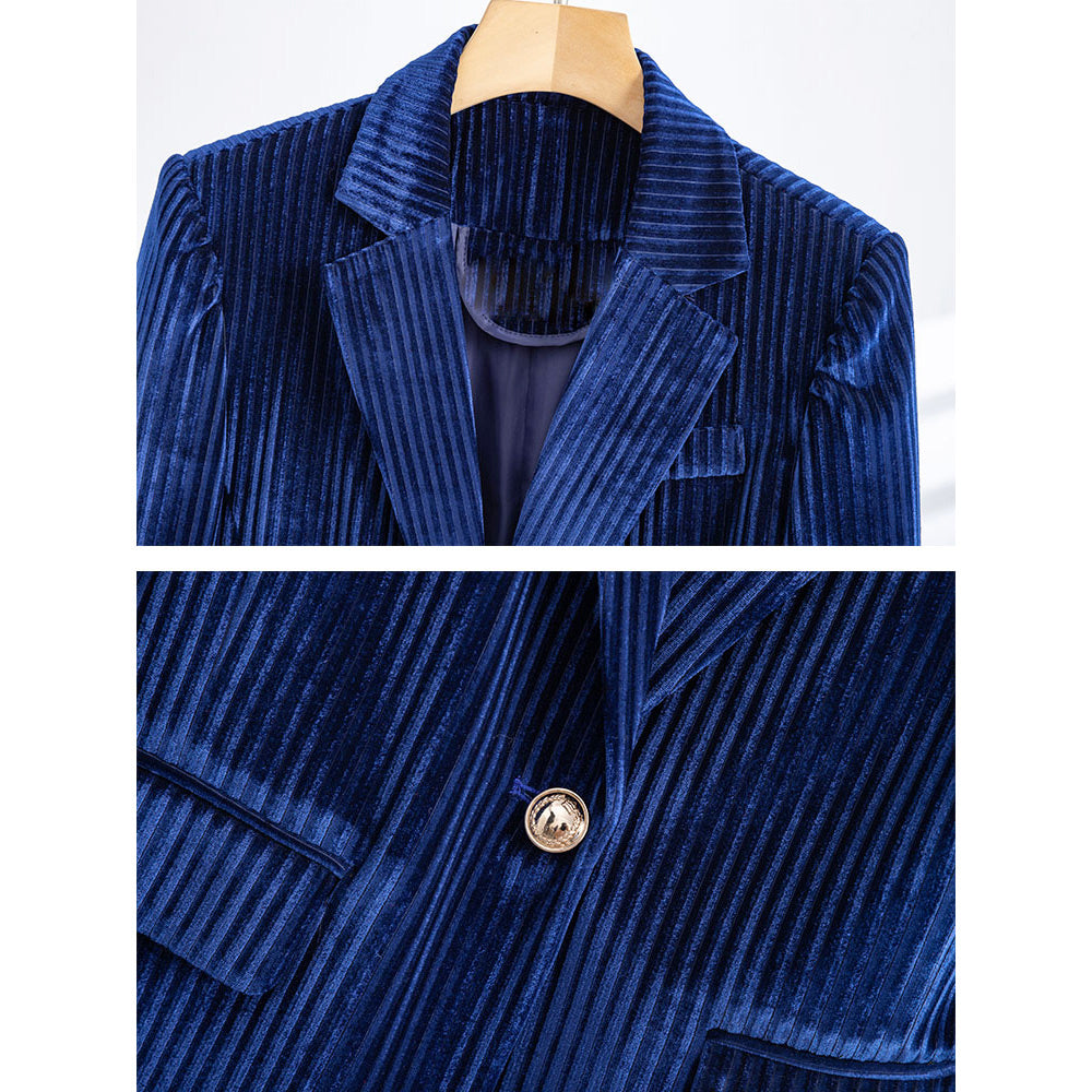 Gracie - Women's Chic Corduroy Single-Button Blazer