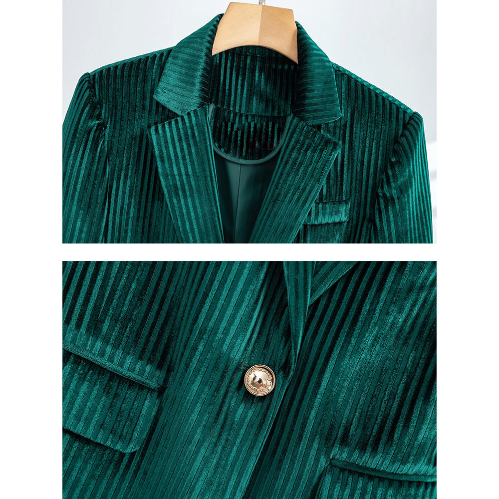 Gracie - Women's Chic Corduroy Single-Button Blazer