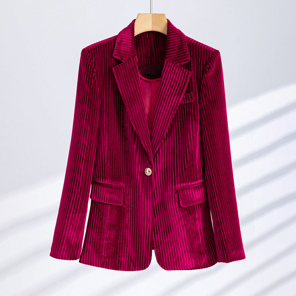 Gracie - Women's Chic Corduroy Single-Button Blazer