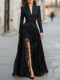 Greta - Women's Formal Blazer & Lace Maxi Skirt Set