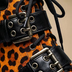 Hallie - Women's Buckled Platform Ankle Boots with Lug Sole