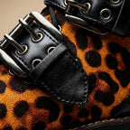 Hallie - Women's Buckled Platform Ankle Boots with Lug Sole