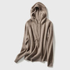 Iris - Women's Ribbed Cashmere Hooded Sweater