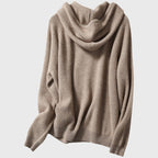 Iris - Women's Ribbed Cashmere Hooded Sweater