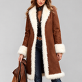 Isabel - Women's Faux Fur Long Open Front Coat