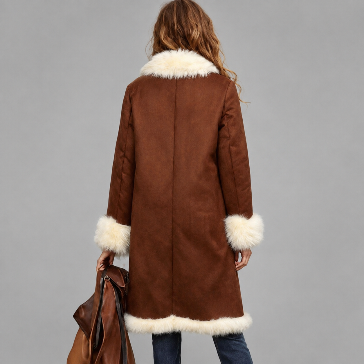 Isabel - Women's Faux Fur Long Open Front Coat
