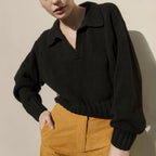 Isabel - Women's Polo Collar Chunky Knit Sweater