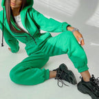 Jane - Women's Hooded Fleece Zip-Up Jumpsuit