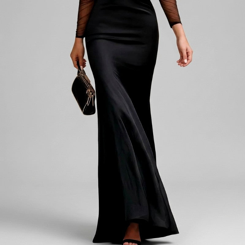 Jessica - Women's Halter Neck Satin Formal Evening Dress