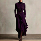 Jovita - Women's High Neck Long Sleeve Maxi Dress