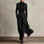 Jovita - Women's High Neck Long Sleeve Maxi Dress