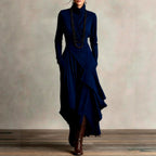 Jovita - Women's High Neck Long Sleeve Maxi Dress