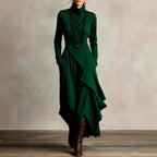 Jovita - Women's High Neck Long Sleeve Maxi Dress