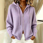 Kalea - Women's Double-Zip Knit Hooded Cardigan