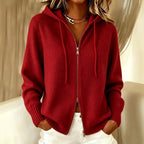 Kalea - Women's Double-Zip Knit Hooded Cardigan