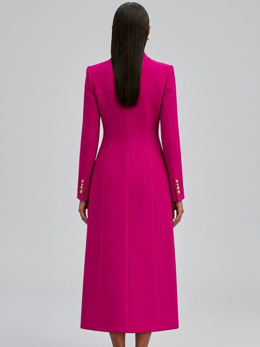 Karen - Women's Double-Breasted Coat & Ribbed Dress Set