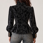 Karylle - Women's Velvet Double-Breasted Peplum Blazer