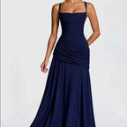 Katy - Women's Sweetheart Neck Shirred Maxi Dress