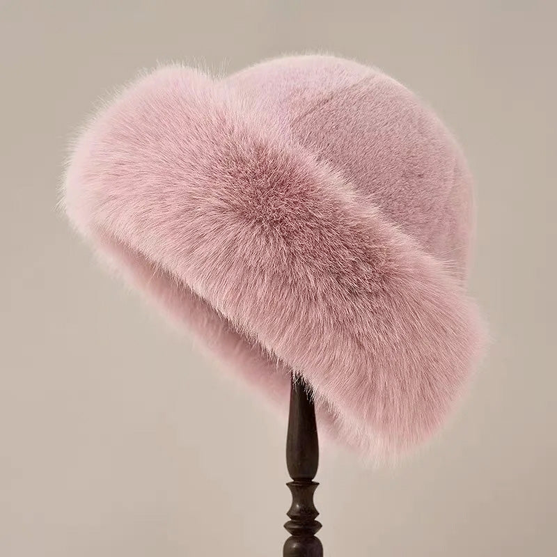 Leah - Women's Plush Faux Fur Bucket Hat