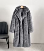 Leah - Women’s Plush Faux Fur Long Coat