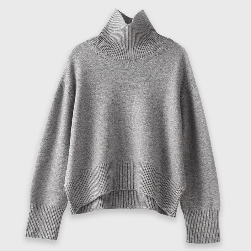 Leilani - Women's High-Neck Cashmere Pullover Sweater