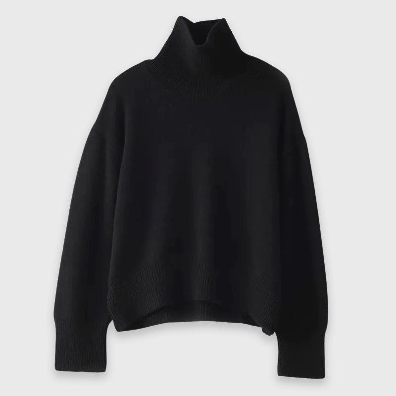 Leilani - Women's High-Neck Cashmere Pullover Sweater
