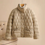 Lily - Women's Stand-Collar Drawstring-Pocket Down Jacket