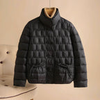 Lily - Women's Stand-Collar Drawstring-Pocket Down Jacket