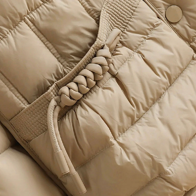 Lily - Women's Stand-Collar Drawstring-Pocket Down Jacket