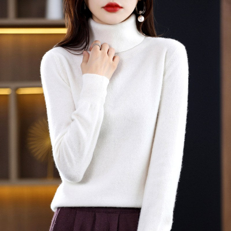 Lhoraine - Women’s Wool Ribbed Turtleneck Sweater 5