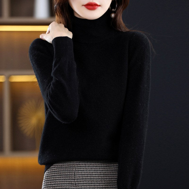 Lhoraine - Women’s Wool Ribbed Turtleneck Sweater 6
