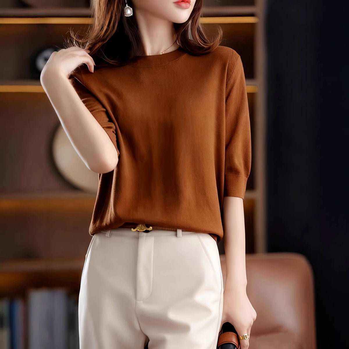 Lorraine - Women’s Relaxed Fit Half Sleeve Sweater 2
