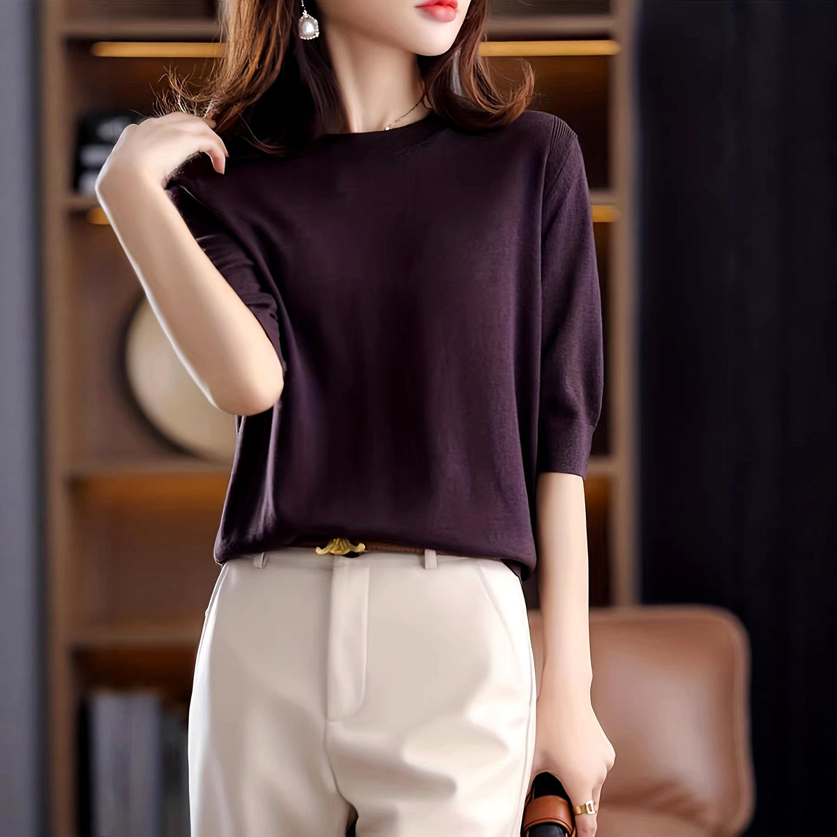 Lorraine - Women’s Relaxed Fit Half Sleeve Sweater 4