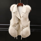 Madison - Women's Lapel-Collar Faux Fur Vest