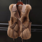 Madison - Women's Lapel-Collar Faux Fur Vest